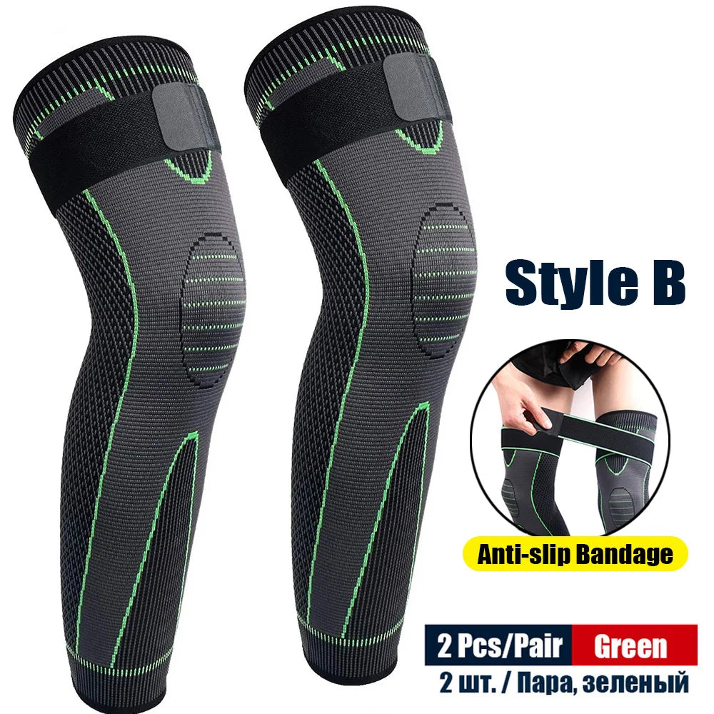 1Pair Sport Knee Support Brace Compression Long Full Legs Sleeve Arthritis Running Gym Arthritis Relief Fashion Sport Knee Pads