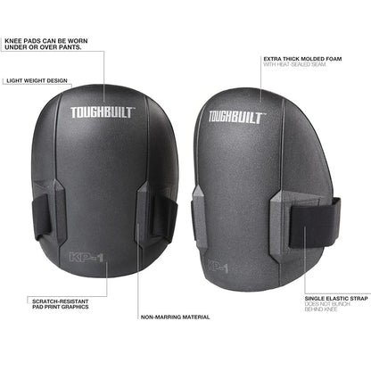 TOUGHBUILT TB-KP-1 Ultra Light Knee Pads Non-Marring Outer Shell  Strong Durable Fit Comfort Protective Tools