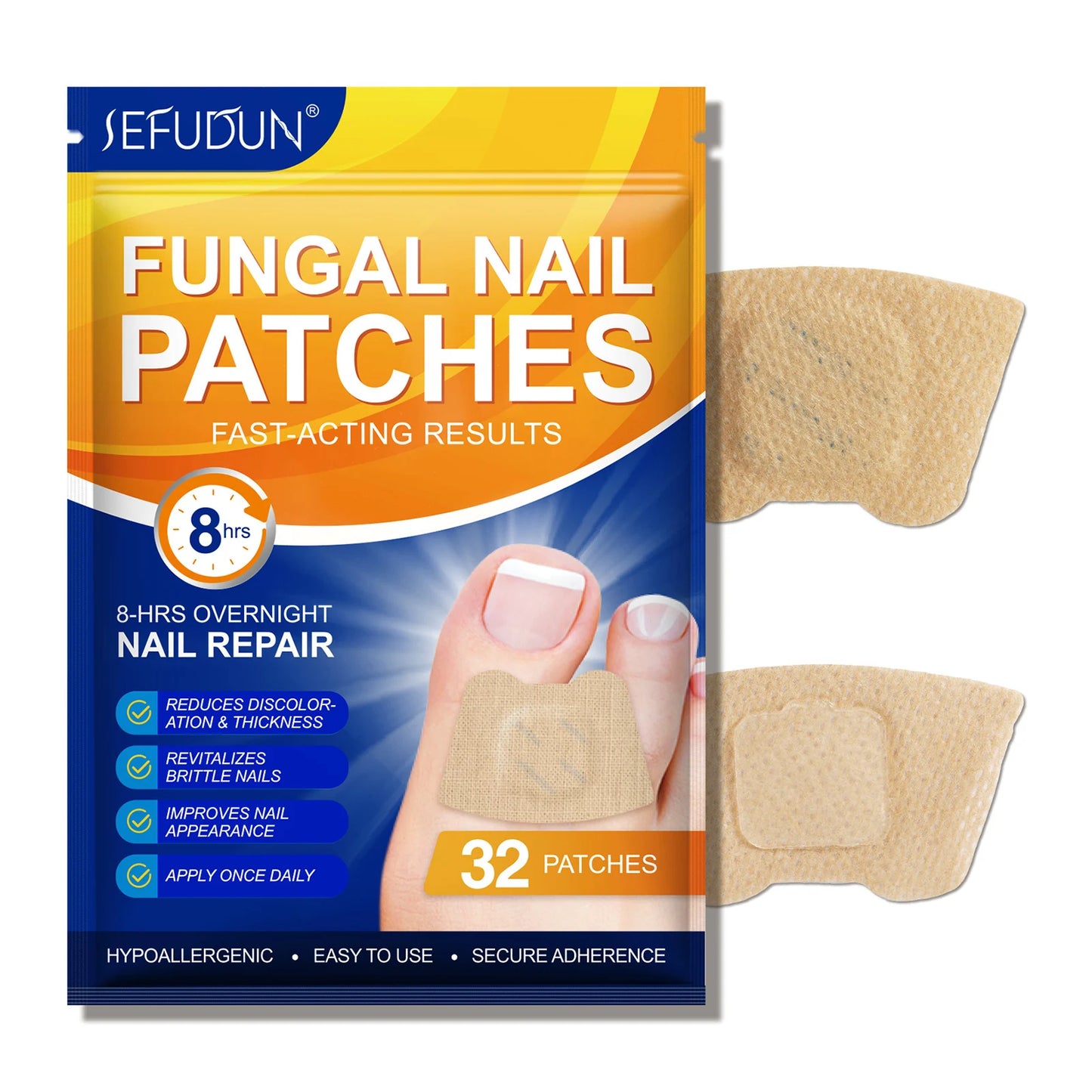 Toenail Fungus Treatment Extra Strength Patches Night-Time Treatment Improves Nail Appearance for Damaged Nails Foot Nails