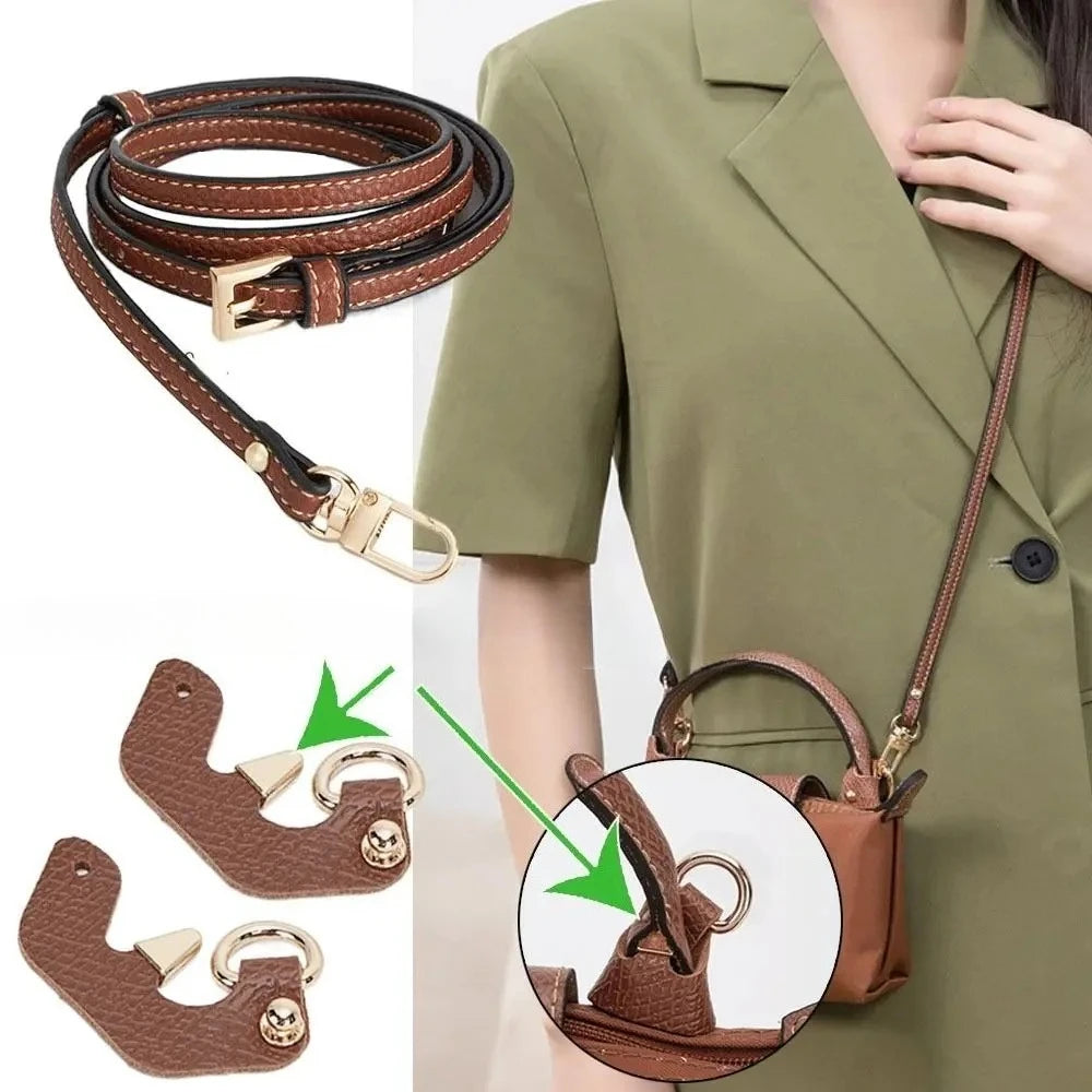 No Hole Punch Leather Replacement Strap Adjustable Crossbody Bag Strap Clip On Shoulder Strap for Purse Handbag Accessory