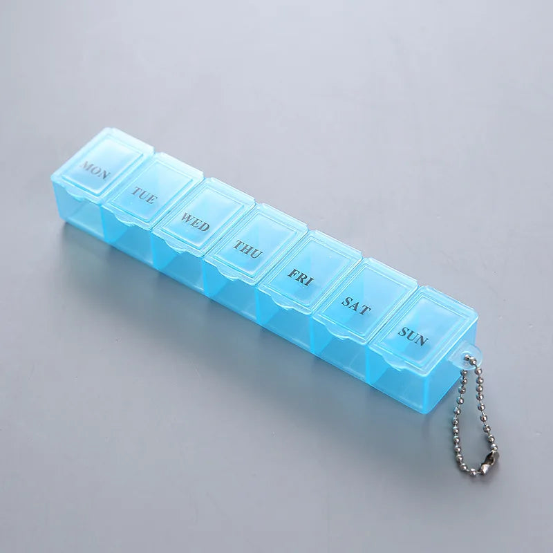 7 Days Pill Medicine Box Weekly Tablet Holder Storage Organizer Container Pill Box Splitters 3 Colors Pill Case Organizer 1Pcs