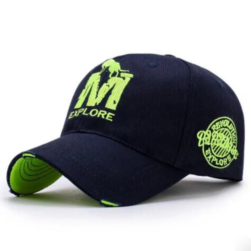 Unisex EXPLORE M Wolf Embroidery Baseball Caps Spring Autumn Outdoor Adjustable Casual Hats Sunscreen Hat Sports Cap
