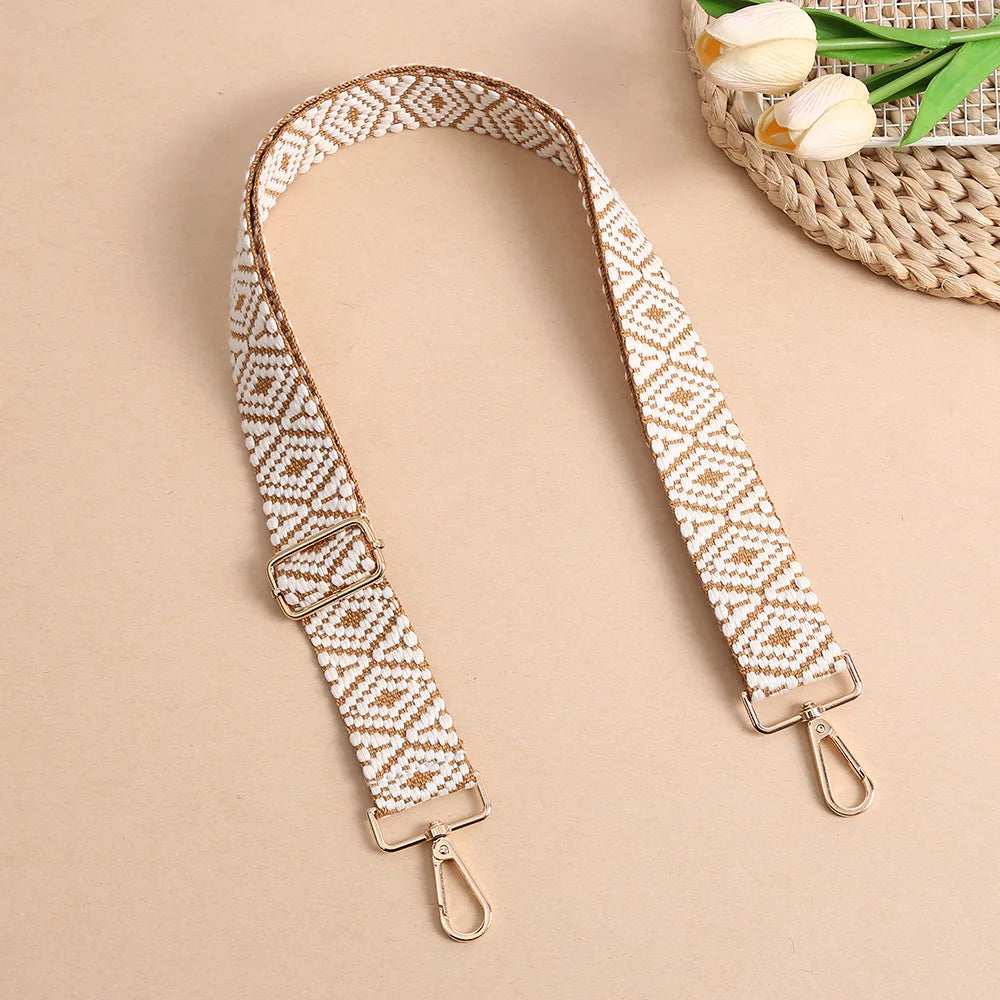 1 Piece 1.50inch Wide Adjustable Handbag Purse Strap Replacement Crossbody Shoulder Strap Geometry Pattern Jacquarded Strap