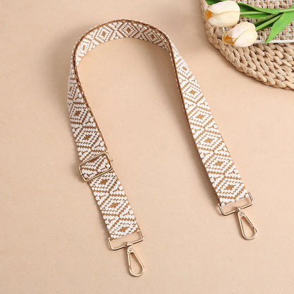 1 Piece 1.50inch Wide Adjustable Handbag Purse Strap Replacement Crossbody Shoulder Strap Geometry Pattern Jacquarded Strap