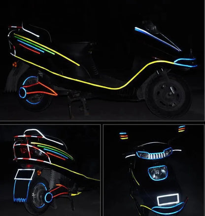 1cm*8m Bike Stickers Reflective Tape Fluorescent MTB Bike Bicycle Strips Cycling MTB Tapes for Bicycle Helmet Motorcycle Scooter