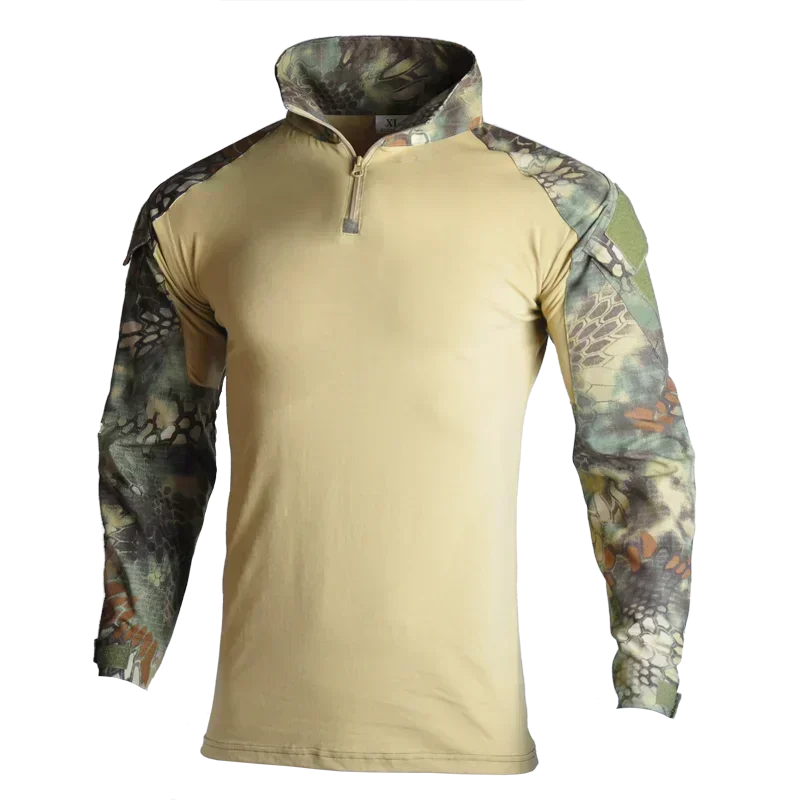 Camouflage Tactical Uniform Hunting Shirts Pants with Elbow Knee Pads Outdoor Hiking Training Frog Sets Clothing Ghillie Suits