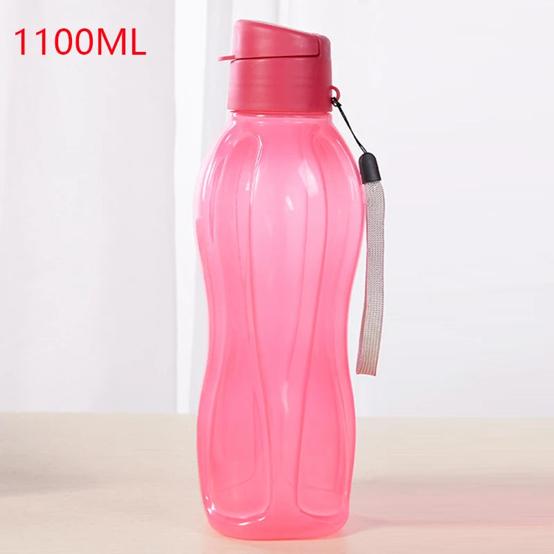 PP Sports Water Bottle Large Capacity Leak Proof Flip Top Drink Bottle with Handle Strap Outdoor Gym Water Drinking Bottle