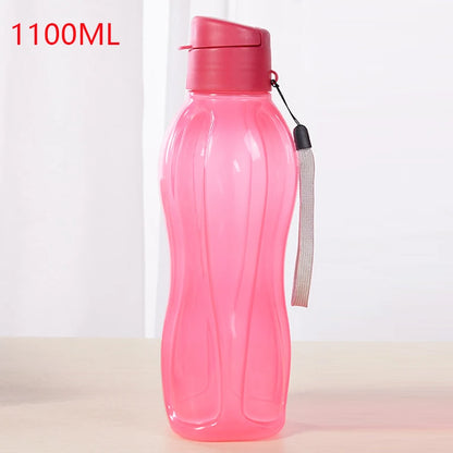 PP Sports Water Bottle Large Capacity Leak Proof Flip Top Drink Bottle with Handle Strap Outdoor Gym Water Drinking Bottle