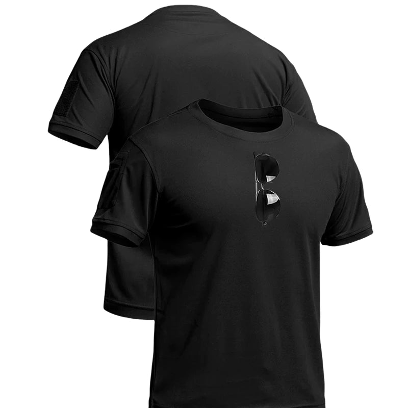 Outdoor Quick Drying T-shirt Men Special Forces Breathable Elastic Quick Drying T-shirt Tactical Round Neck Short Sleeve Top