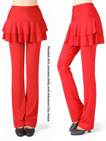 Qui Dry Dance Pants Women's High Waist Long Trousers Skirt Sports Fitn Square Dance orm Breathable Comfortable Fabric