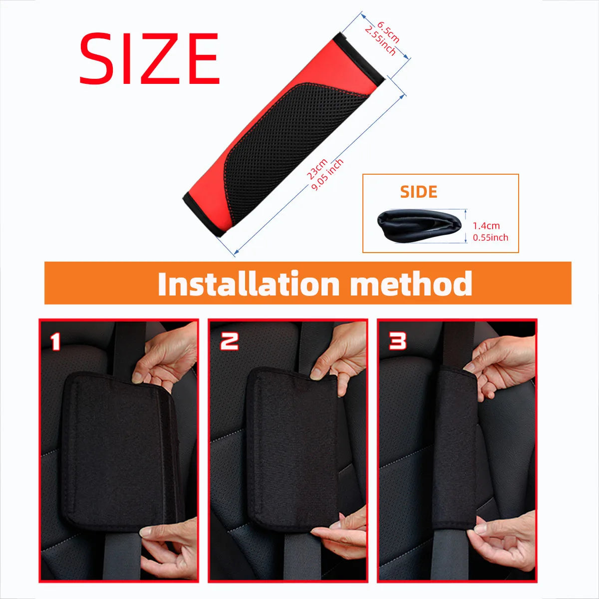A Three-dimensional Mesh Cloth Leather Breathable Car Seat Belt Shoulder Strap Cover Insurance Strap Cover Automotive Supplies