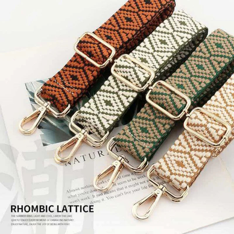 1 Piece 1.50inch Wide Adjustable Handbag Purse Strap Replacement Crossbody Shoulder Strap Geometry Pattern Jacquarded Strap