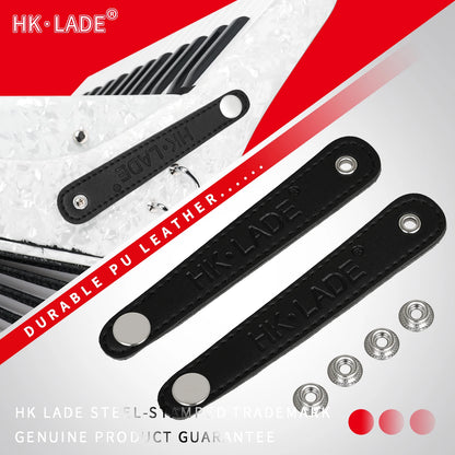 HK.LADE 2Pcs Accordion Bellows Strap Black PU Leather Super Wide Thick for BASS Accordion Shoulder Strap Accordion Accessories