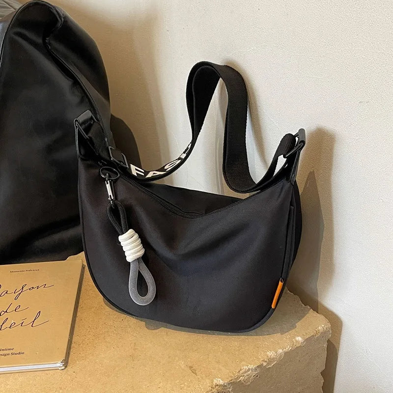 Fashion Crossbody Bag Simple Wide Shoulder Strap Design Single Shoulder Bag Original Style Commuting Dumpling Women Bag