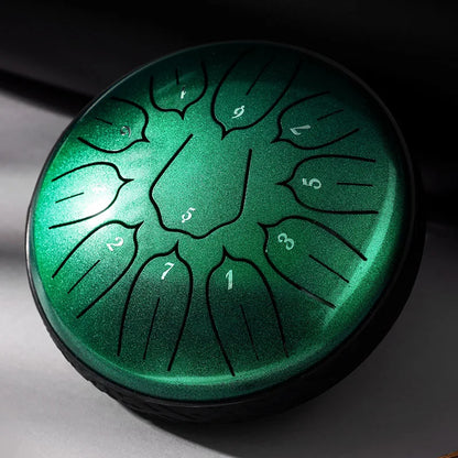 Hluru Glucophone Steel Tongue Drum 6 Inch 11 Notes D Tone Ethereal Drum Music Drum Yoga Meditation Percussion Instrument