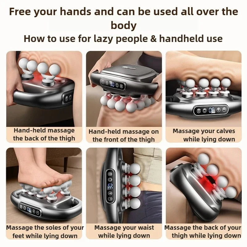 Brand high-end 16-head fascia gun multi-head massager, waist and back muscles deep relaxation 16-head massager