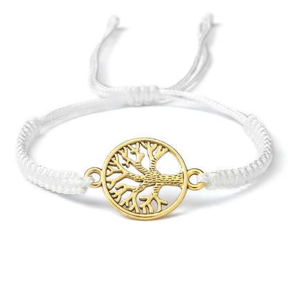 Lucky Red String Braid Bracelets Classic Retro Alloy The Tree of Life Handmade Men Women Kid Wristband Yoga Jewelry Gift Bangles
