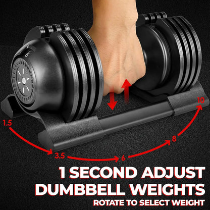 Adjustable Dumbbells 10/20/24 kg with 5 Weight Levels, Dumbbells Set with Weight Plates, Adjustable Dumbbells, Variable Weights