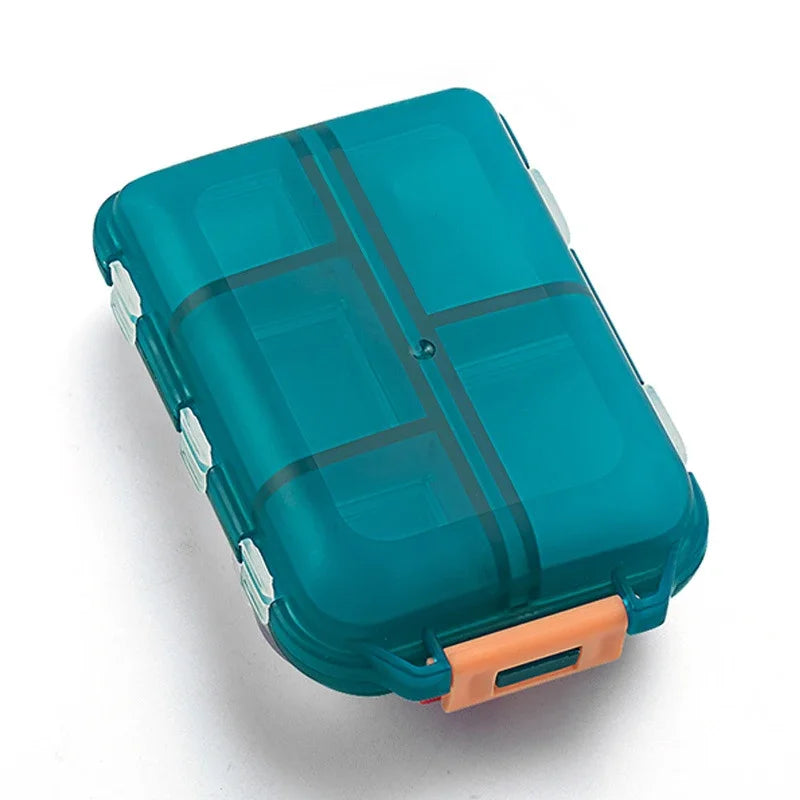 10 Compartments Travel Pill Organizer Pocket Portable Pill Storage Box Case Daily Pill Container or Purse Fish Oil Medicine