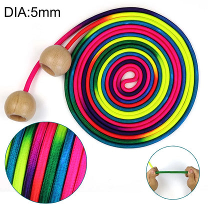 Colorful 5m Rainbow Skipping Rope - Long Children Students Speed Skipping Rope -fit Jump Rope With Anti-Slip Handle