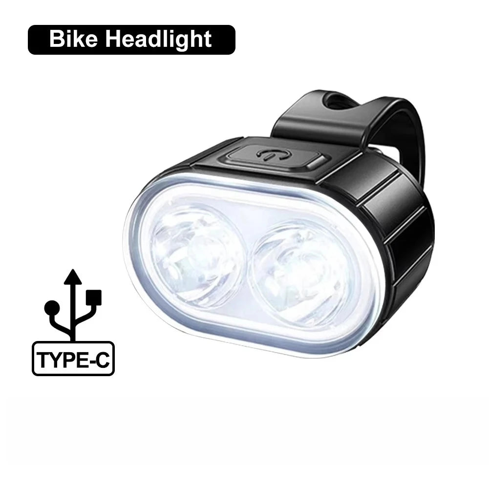 USB Rechargeable Bicycle Lights Bike Safety Warning Lamp Outdoor Waterproof Cycling Flashlight For Mountain And Road Bikes