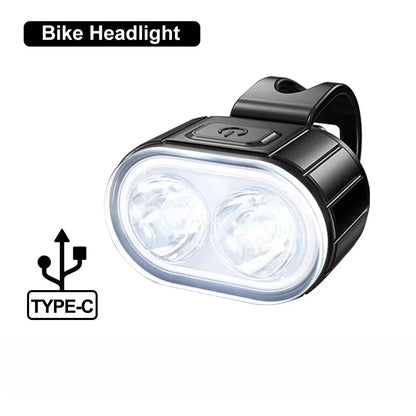 USB Rechargeable Bicycle Lights Bike Safety Warning Lamp Outdoor Waterproof Cycling Flashlight For Mountain And Road Bikes