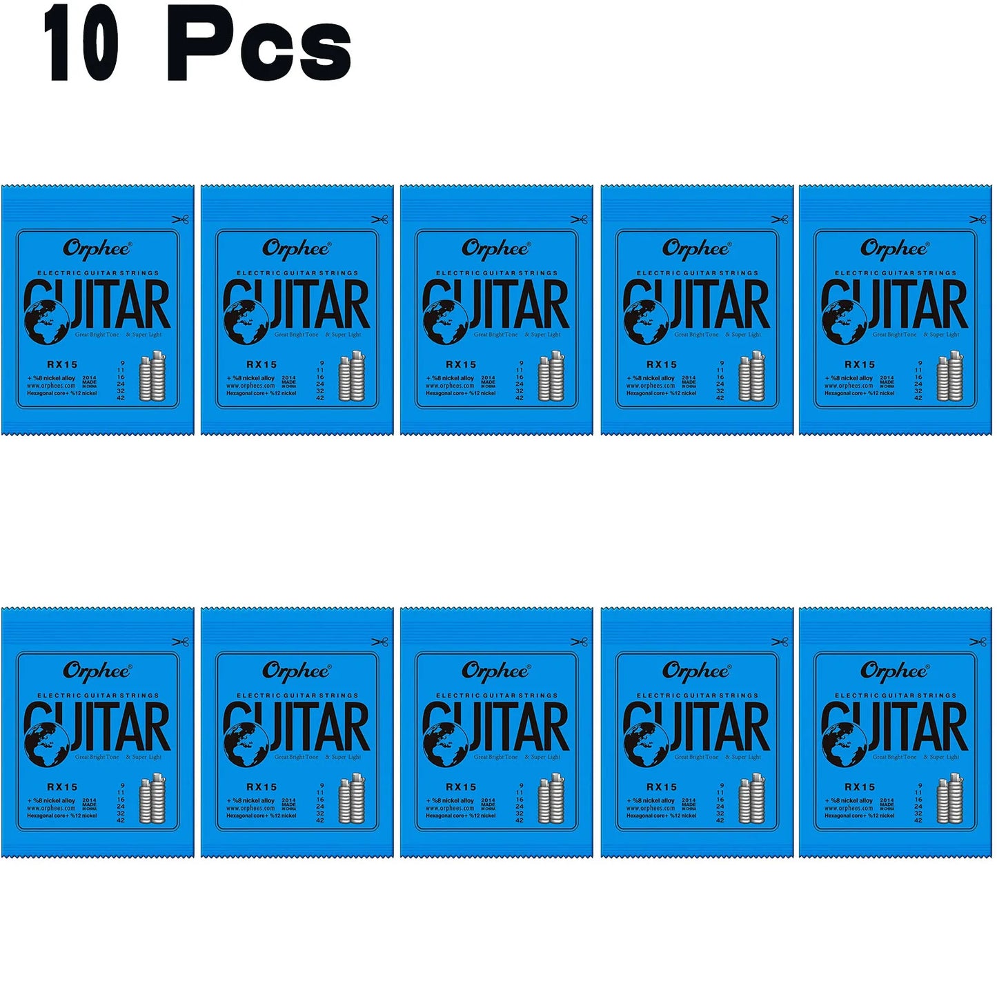 Orphee 1/5/10 Pcs Electric Guitar Strings Set RX Series Hexagonal Carbon Steel 6 String for Electric Guitar Accessories&Parts