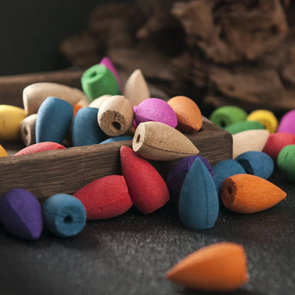 30/60/100pcs Waterfall Backflow Incense Cones Lavender Jasmine Sage Mix Scent for Incense Burner Yoga Meditation Home Fragrance