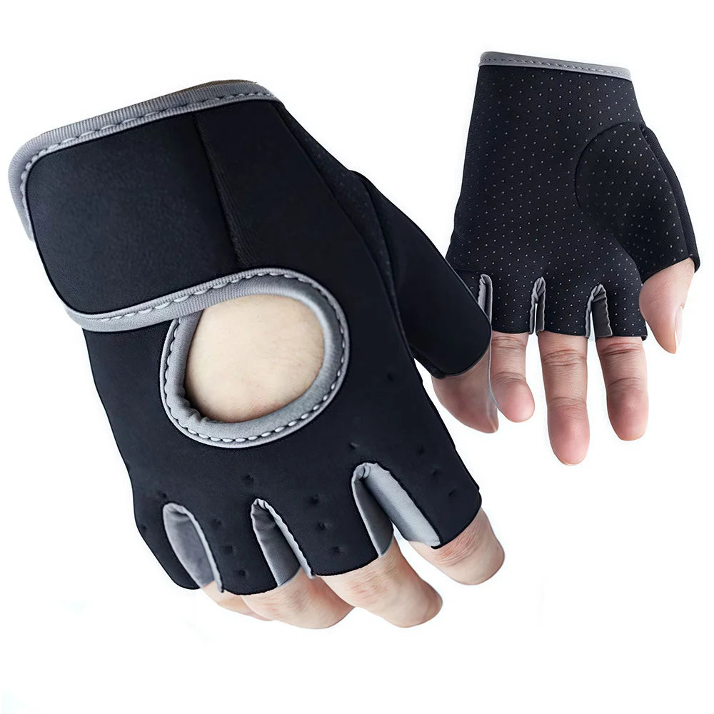 Women Men Fitness Gym Gloves Weightlifting Gloves Half Finger Breathable Non-slip Gel Pad Bodybuilding Training Dumbbells Gloves