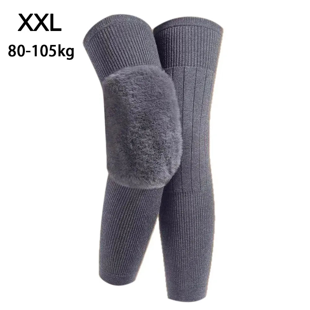 New Elastic Winter Knee Pads Plus Velvet Warm Knee Sleeve Thickened Universal Leg Sleeves Windproof Coldproof Knee Support