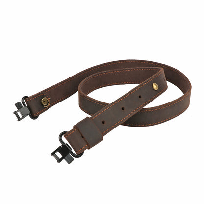 Tourbon Dual Point Gun Strap Leather Belt Gun Slings Rifle Shoulder Strap with Swivels Hunting Gun Accessories 92cm