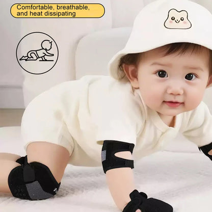 1Pair Baby Elbow Knee Pads for Crawling Adjustable Knee Pads Toddler Crawler Knee Elbow Protector for Infant Girl Boy Crawling