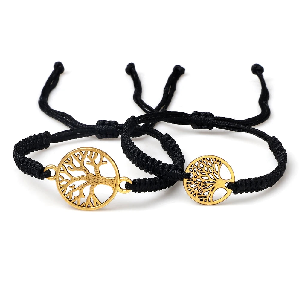 Lucky Red String Braid Bracelets Classic Retro Alloy The Tree of Life Handmade Men Women Kid Wristband Yoga Jewelry Gift Bangles