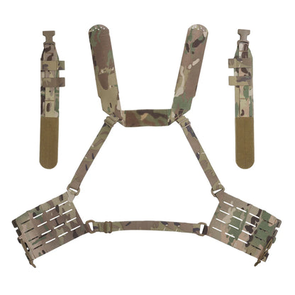 Tactical ARC Chest Rig V3 Shoulder Strap 5.56 Triple Mag Pouch with Bilateral Quick Release Slide Molle Platforms Hunting Vest