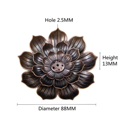 Incense Stick Holder Alloy Lotus Line Incense Burner Yoga Sage Sandalwood Coil Base Bronze Crafs Home Decor Christmas Gift