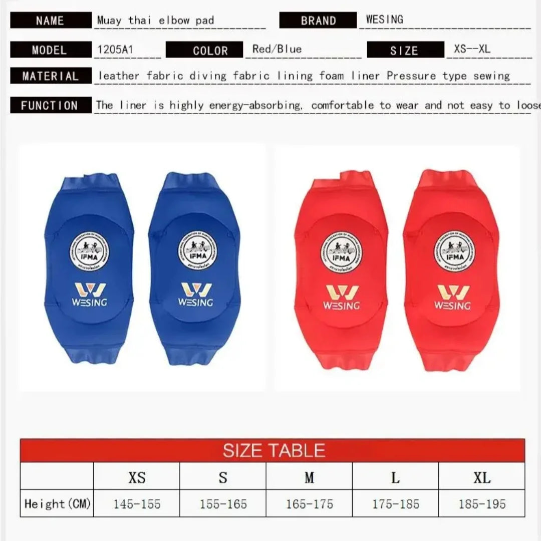 Wesing IFMA MMA Kickboxing Taekwondo Muay Thai Elbow Support Pads Sanda Arm Pad Protector Training Protective Gear DEO