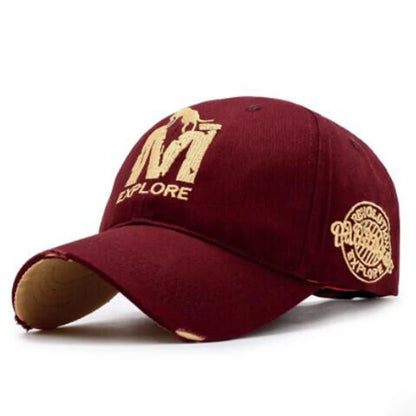 Unisex EXPLORE M Wolf Embroidery Baseball Caps Spring Autumn Outdoor Adjustable Casual Hats Sunscreen Hat Sports Cap