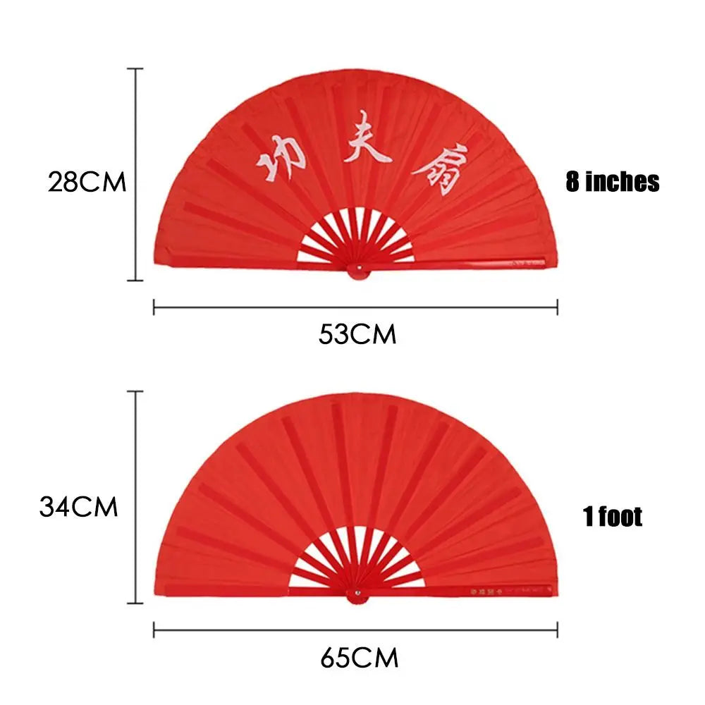 28/34cm Chinese Tai Chi Chinoiserie Gift Kung Fu Fan Folding Stage Fan Plastic Bone Fan Yoga Fan