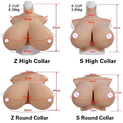 U-Charmmore Realistic Huge Boobs S Z Cup Silicone Breast Forms Breastplate For Drag Queen Shemale Crossdresser Transgender