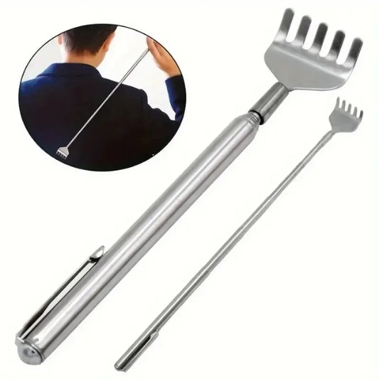Silvery Portable Telescopic Back Scratcher Extendable Stainless Steel for Men & Women Gift for Mothers And Fathers