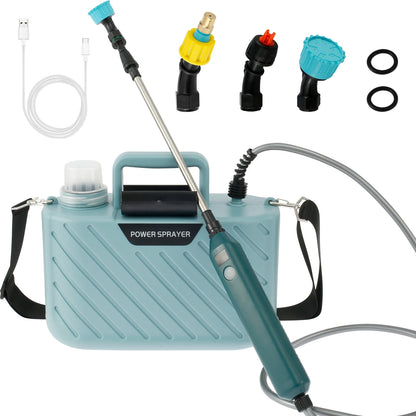 5L Battery Powered Sprayer with 3 Mist Nozzles Portable Sprayer with Adjustable Shoulder Strap USB Rechargeable Irrigation Tool