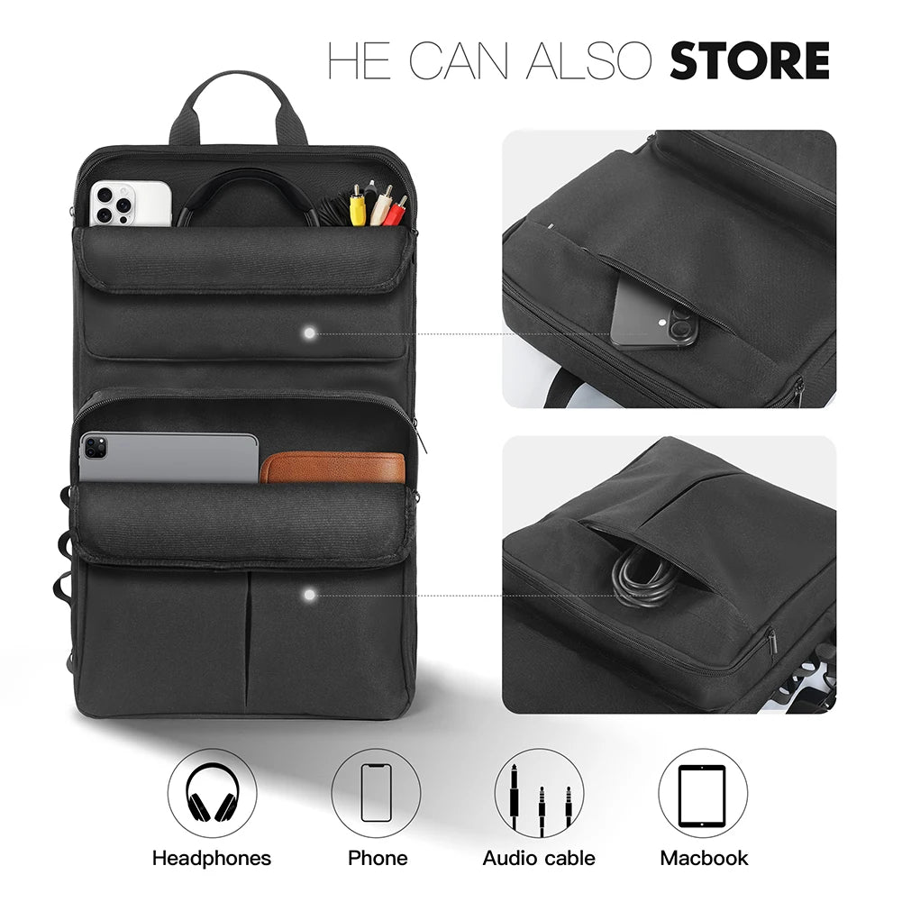 DJ Backpack for Pioneer DDJ-400 DDJ-FLX4 for Roland DJ-202 DJ Mixer Case DJ Controller Case Shockproof Adjustable Shoulder Strap