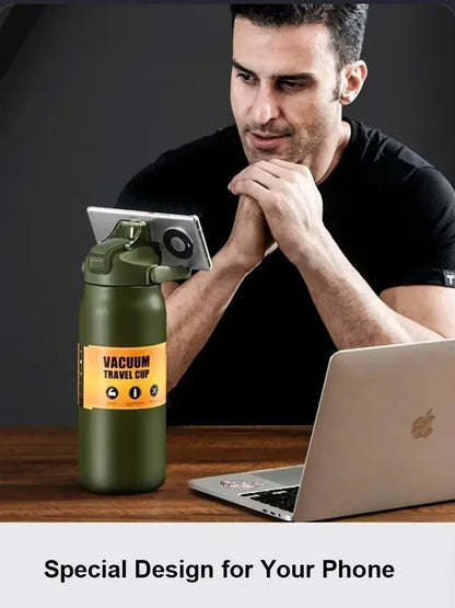304 Stainless Steel Vacuum Tumbler with Straw Hot Cold Sports Water Bottle Outdoor Thermos