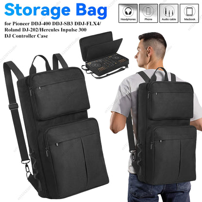 DJ Backpack for Pioneer DDJ-400 DDJ-FLX4 for Roland DJ-202 DJ Mixer Case DJ Controller Case Shockproof Adjustable Shoulder Strap
