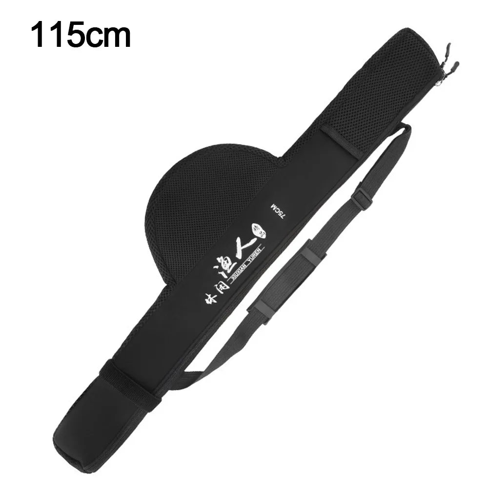 New Portable Fishing Rod Bag With Shoulder Strap Black Fishing Pole Reel Bag Folding Fishing Rod Case