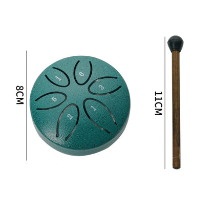 Steel Tongue Drum 3 Inch 6 Notes Percussion Instrument Balmy Drum with Drum Mallets for Meditation Yoga Majors Mini Handpan Drum