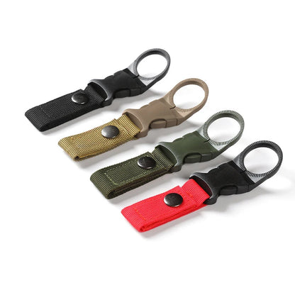 Webbing Water Bottle Holder Climbing Carabiner Belt Backpack Hanger Hooks Clip Multifunction Water Bottle Nylon Buckle Hook Clip