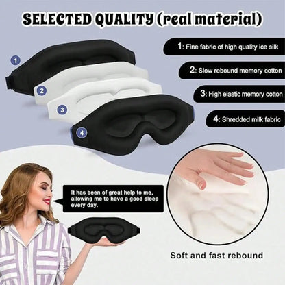 3D Cooling Sleep Eye Mask For Men Women Pressure Free Full Light Block Out Eye Shade With Adjustable Strap Portable Travel Sleeping Accessory