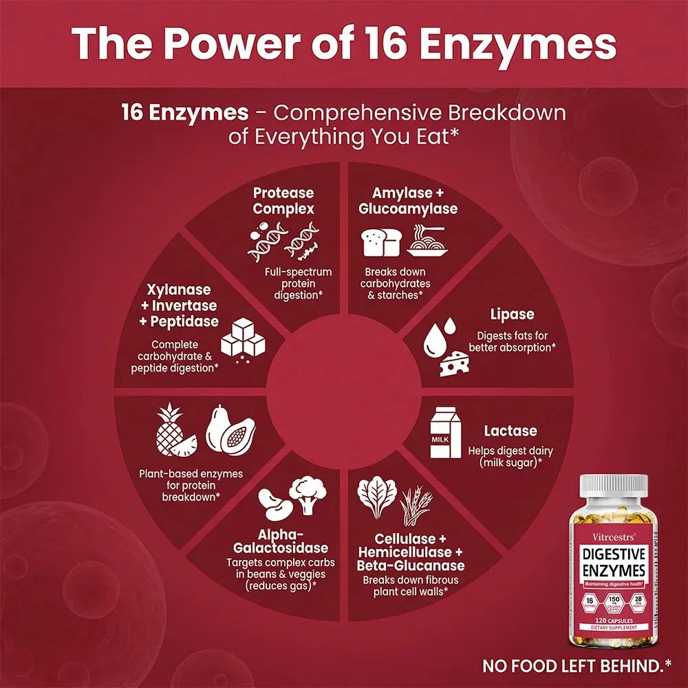 Digestive Enzyme Supplement Capsules – Promote Digestive Health, Support Gut Health, Suitable for Both Men and Women