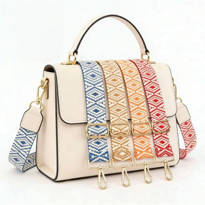 1 Piece 1.50inch Wide Adjustable Handbag Purse Strap Replacement Crossbody Shoulder Strap Geometry Pattern Jacquarded Strap